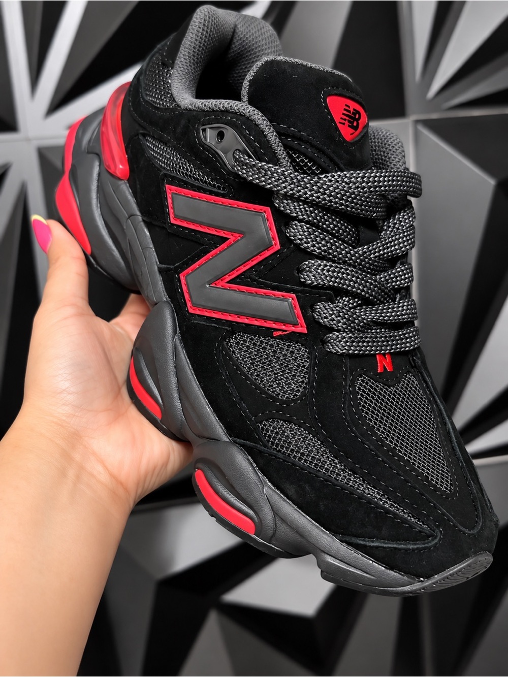 New Balance Women's Black & Red Performance Chunky Sneaker